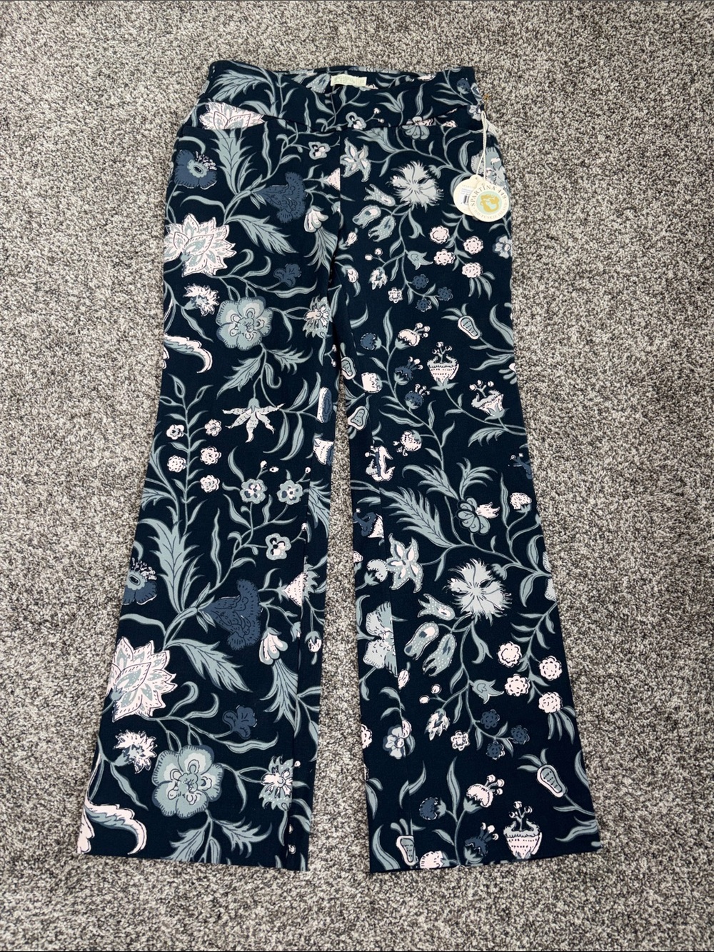 Spartina 449 Maren Kick Flare Pants in Navy/Cream NWT